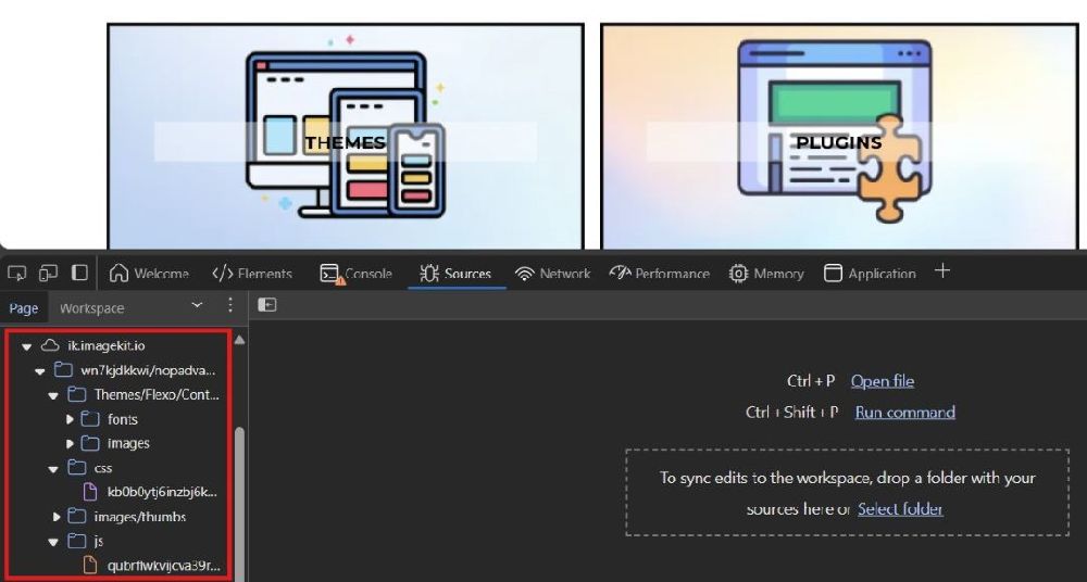 nopcommerce cdn plugin browser dev tools sources tab